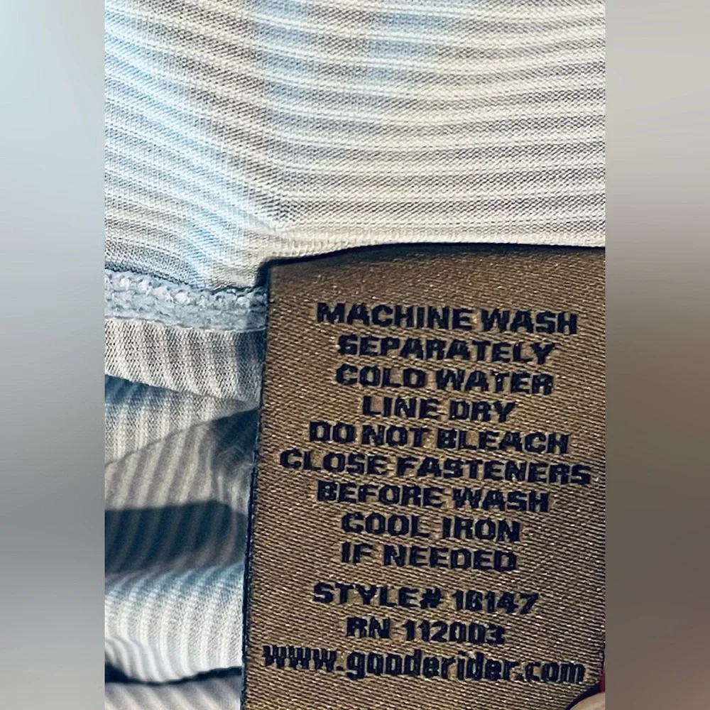 Goode Rider Perfect Sport Shirt 1/4 Zip mock Neck light Blue SZ. XLG equestrian - Picture 5 of 16